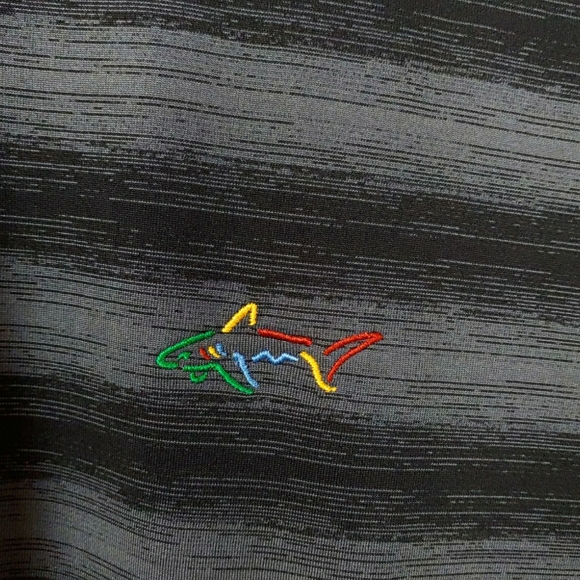 NWT Greg Norman Silver / Grey Stripe Button Polo - Picture 4 of 6